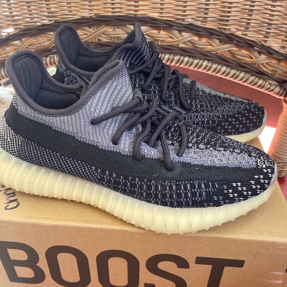 Yeezy Black and Gray Knit Sneakers